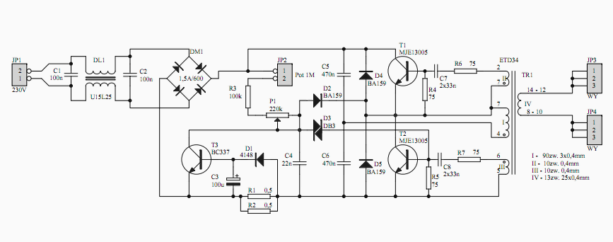 Схема электронного трансформатора osram