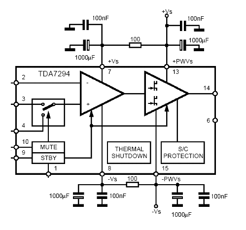 Аудиокиллер tda7293 схема усилителя