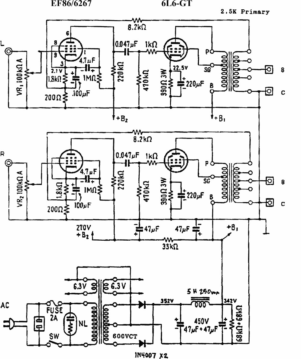 Ef86 схема включения