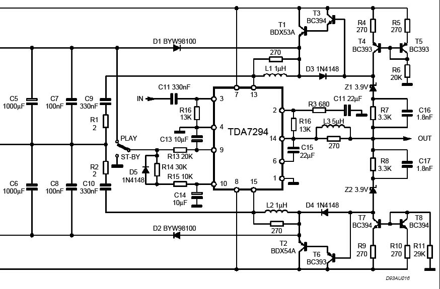 Tda7293 схема усилителя