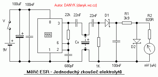 Измеритель ёмкости и ESR электролитических конденсаторов ESR-micro v4.1
